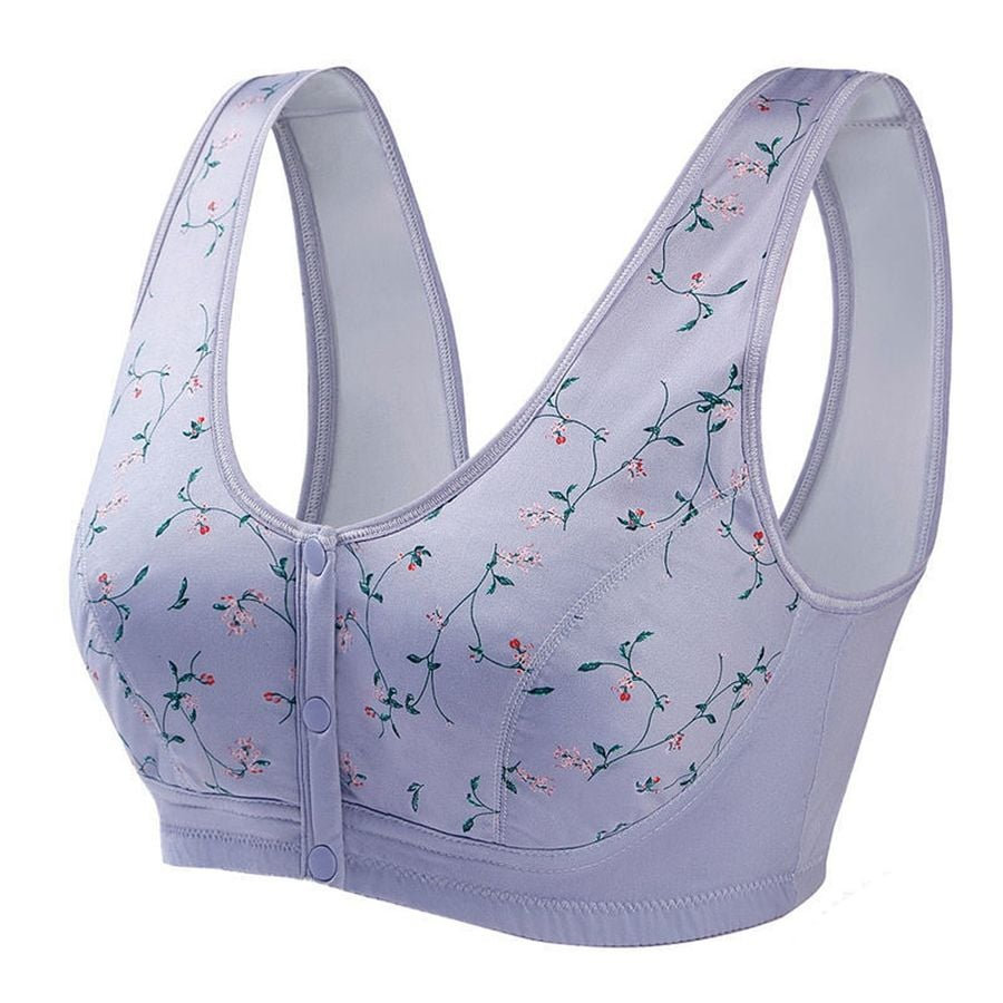 Comfortable Front Button Cotton Floral Bra – My Store